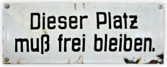 Dieser Platz muss frei bleiben